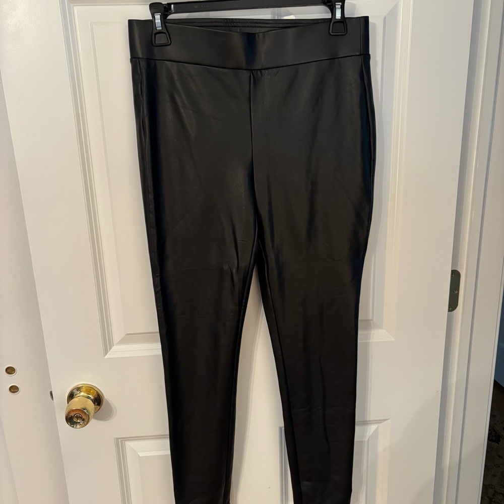 Loft coated faux leather pants.